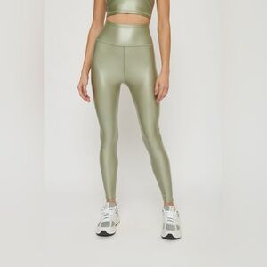 Dynamite Women’s High Rise Faux Leather Leggings Sage Green fiary grunge Size L
